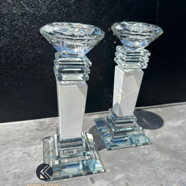 Candlesticks - Crystal white color