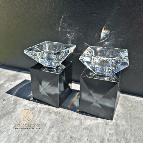 Candlesticks - Black Crystal Elegant