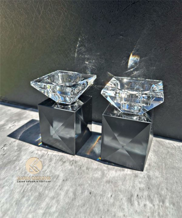 Candlesticks - Black Crystal Elegant